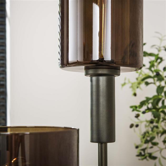 Vloerlamp 3 lichts getrapt Sepiora glas / Sienna brown
