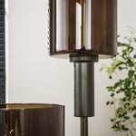 Vloerlamp 3 lichts getrapt Sepiora glas / Sienna brown