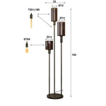 Vloerlamp 3 lichts getrapt Sepiora glas / Sienna brown