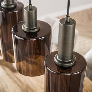 Hanglamp 6 lichts Sepiora glas / Sienna brown