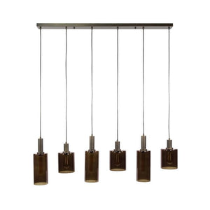 Hanglamp 6 lichts Sepiora glas / Sienna brown