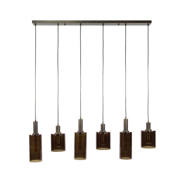Hanglamp 6 lichts Sepiora glas / Sienna brown