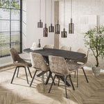 Hanglamp 6 lichts Sepiora glas / Sienna brown
