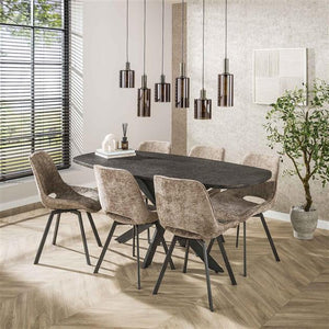Hanglamp 6 lichts Sepiora glas / Sienna brown
