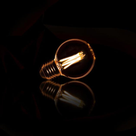 Lichtbron LED bol Ø6 [G60] - E27 6W warm licht (Amberkleurig glas)