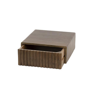 Nachtkastje 1 lade hangend Carve / Massief acacia drift brown (2 stuks)