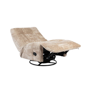 Relaxfauteuil Mila handmatig & draaibaar met unieke schommelstand - Beige stof