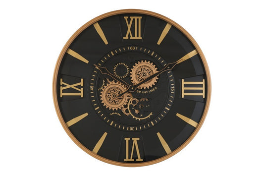 Radarklok Momento rond zwart/goud Countryfield Ø60 cm