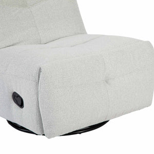 Relaxfauteuil Izzy handmatig & draaibaar met unieke schommelstand - Lichtgrijze stof