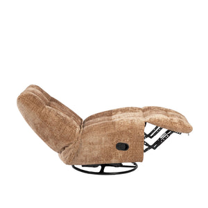 Relaxfauteuil Mila handmatig & draaibaar met unieke schommelstand - Cinnamon stof