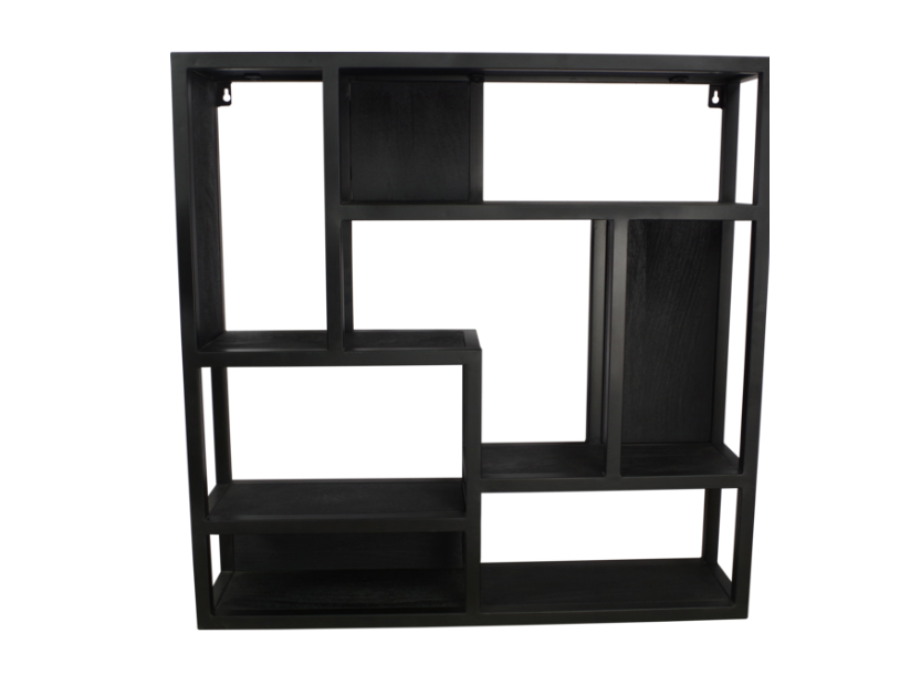 Wandrek vierkant mangohout zwart 75x75 cm (magazijn opruiming)
