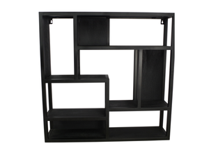 Wandrek vierkant mangohout zwart 75x75 cm (magazijn opruiming)