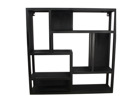Wandrek vierkant mangohout zwart 75x75 cm (magazijn opruiming)