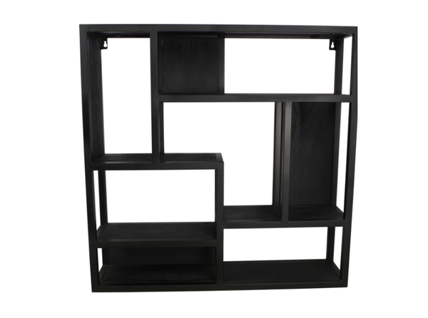 Wandrek vierkant mangohout zwart 75x75 cm (magazijn opruiming)