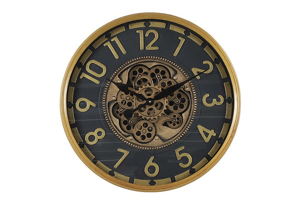 Radarklok Ceulen S zwart/goud Ø60 cm