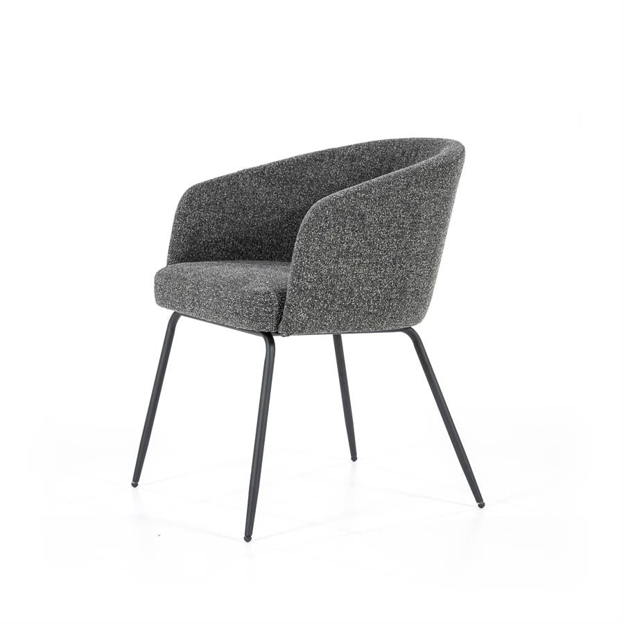 Eetkamerstoel Astrid Eleonora - Stof antraciet Baquer