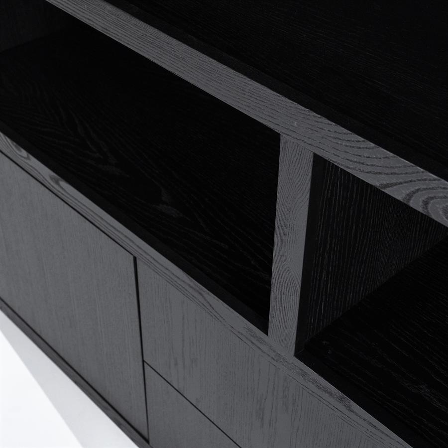 Kabinet/Wandkast Helsinki Eleonora  200x220 cm - Zwart eiken