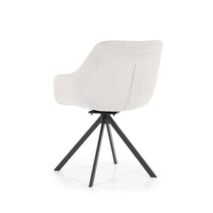 Eetkamerstoel Mamé Eleonora met armleuning - Beige stof Houston