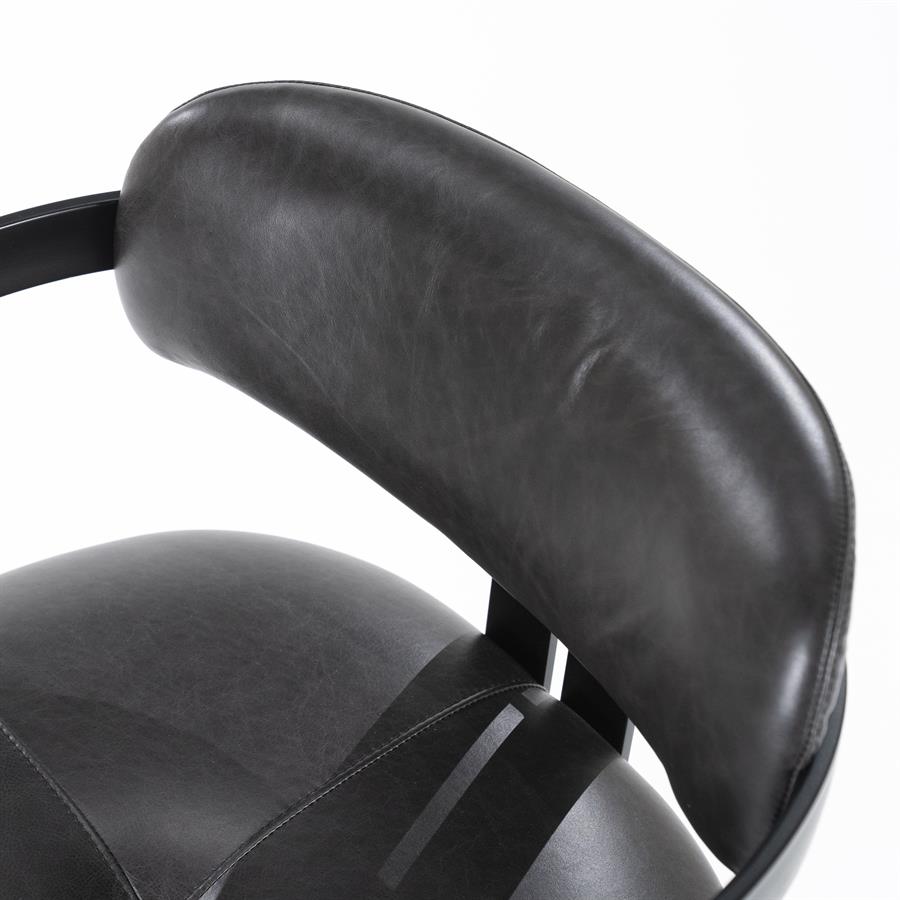 Eleonora eetkamerstoel Morris - zwart leer met arm