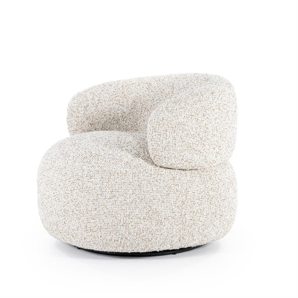 Fauteuil draaibaar "Maeve" Eleonora zonder armleuning - Beige Maywood stof