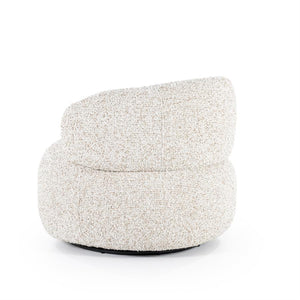 Fauteuil draaibaar "Maeve" Eleonora zonder armleuning - Beige Maywood stof