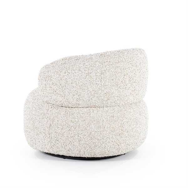 Fauteuil draaibaar "Maeve" Eleonora zonder armleuning - Beige Maywood stof