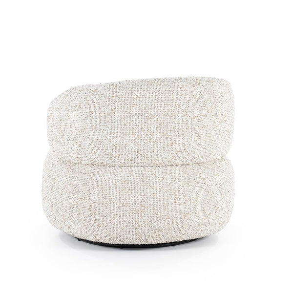 Fauteuil draaibaar "Maeve" Eleonora zonder armleuning - Beige Maywood stof