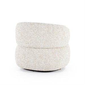 Fauteuil draaibaar "Maeve" Eleonora zonder armleuning - Beige Maywood stof