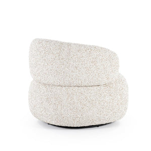 Fauteuil draaibaar "Maeve" Eleonora zonder armleuning - Beige Maywood stof