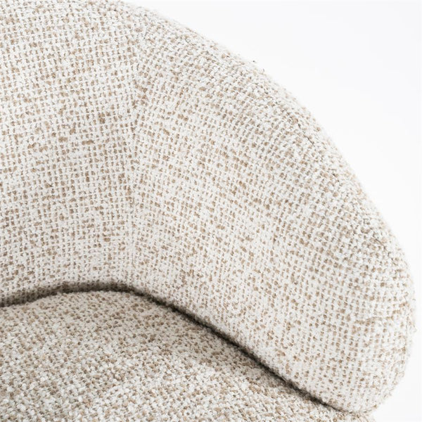 Fauteuil draaibaar "Maeve" Eleonora zonder armleuning - Beige Maywood stof