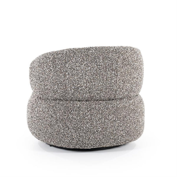 Fauteuil draaibaar "Maeve" Eleonora zonder armleuning - Taupe Maywood stof