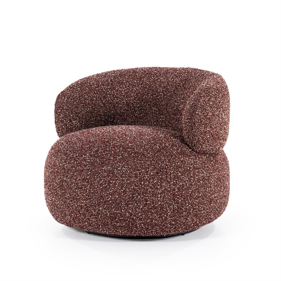Fauteuil draaibaar "Maeve" Eleonora zonder armleuning - Rood Maywood stof
