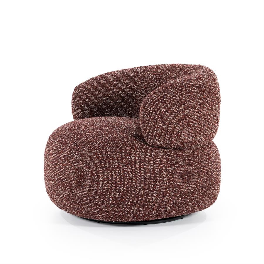 Fauteuil draaibaar "Maeve" Eleonora zonder armleuning - Rood Maywood stof