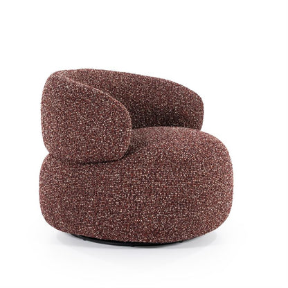 Fauteuil draaibaar "Maeve" Eleonora zonder armleuning - Rood Maywood stof