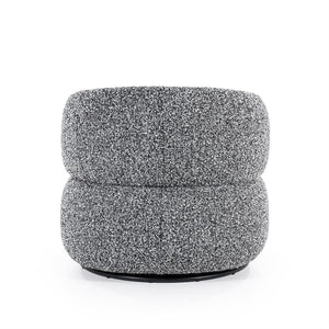 Fauteuil draaibaar "Maeve" Eleonora zonder armleuning - Zwart/grijze Maywood stof