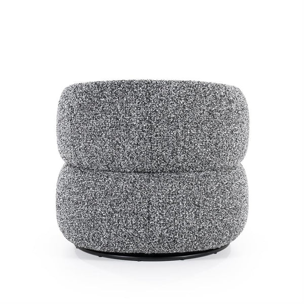 Fauteuil draaibaar "Maeve" Eleonora zonder armleuning - Zwart/grijze Maywood stof