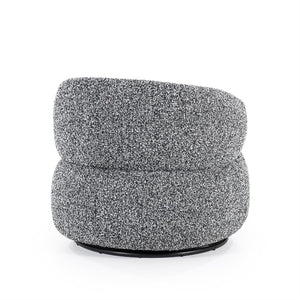 Fauteuil draaibaar "Maeve" Eleonora zonder armleuning - Zwart/grijze Maywood stof