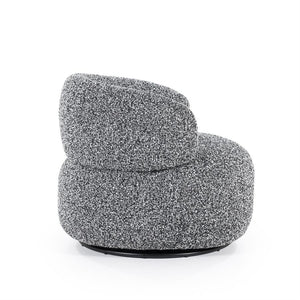 Fauteuil draaibaar "Maeve" Eleonora zonder armleuning - Zwart/grijze Maywood stof