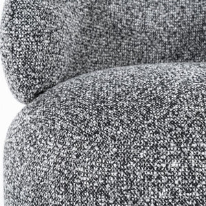 Fauteuil draaibaar "Maeve" Eleonora zonder armleuning - Zwart/grijze Maywood stof