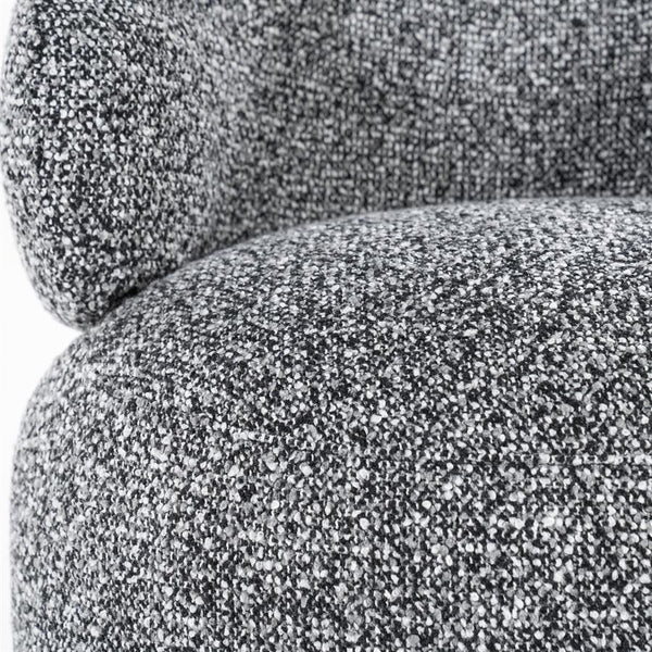 Fauteuil draaibaar "Maeve" Eleonora zonder armleuning - Zwart/grijze Maywood stof