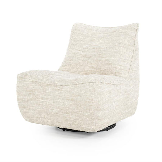 Fauteuil draaibaar Loys Eleonora zonder armleuning - Beige Barkley stof