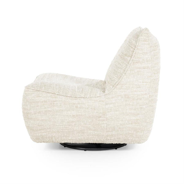 Fauteuil draaibaar Loys Eleonora zonder armleuning - Beige Barkley stof