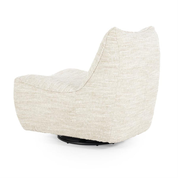 Fauteuil draaibaar Loys Eleonora zonder armleuning - Beige Barkley stof