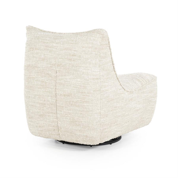 Fauteuil draaibaar Loys Eleonora zonder armleuning - Beige Barkley stof