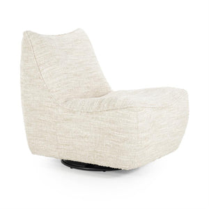 Fauteuil draaibaar Loys Eleonora zonder armleuning - Beige Barkley stof