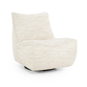 Fauteuil draaibaar Loys Eleonora zonder armleuning - Beige Barkley stof