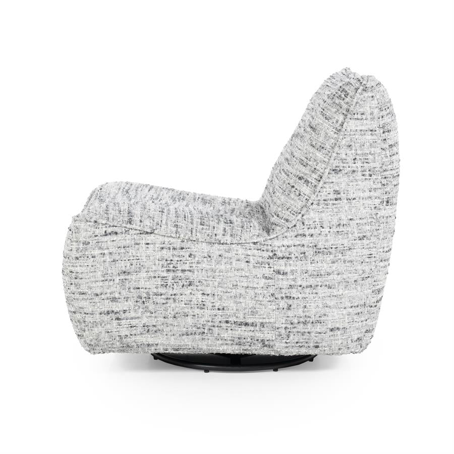 Fauteuil draaibaar Loys Eleonora zonder armleuning - Grijze Barkley stof