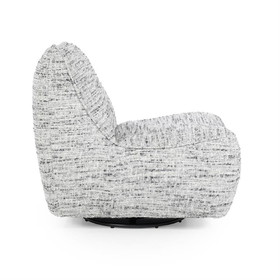 Fauteuil draaibaar Loys Eleonora zonder armleuning - Grijze Barkley stof
