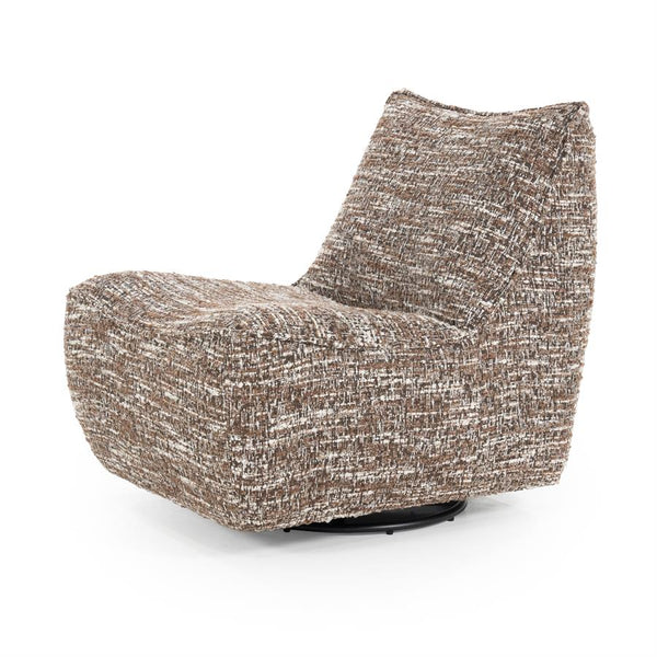 Fauteuil draaibaar Loys Eleonora zonder armleuning - Bruine Barkley stof
