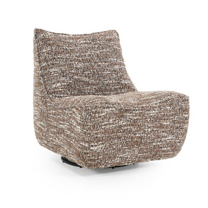 Fauteuil draaibaar Loys Eleonora zonder armleuning - Bruine Barkley stof
